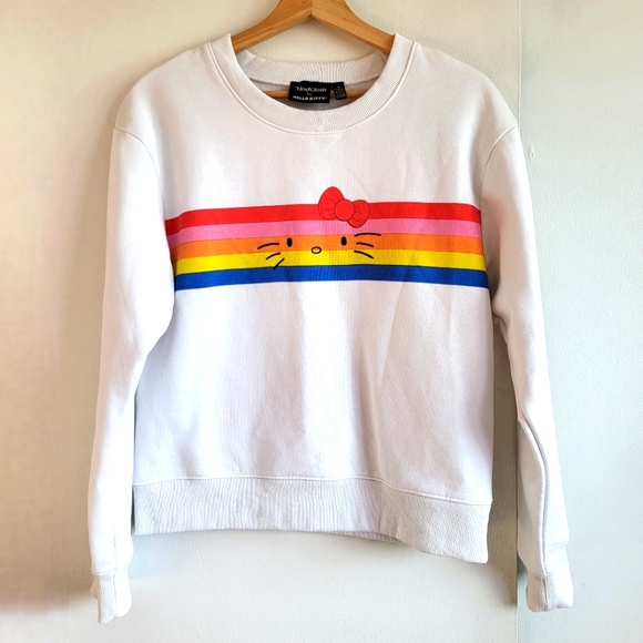 Hello Kitty Rainbow Fun Cozy Warm Sweatshirt Pullover Size M - Picture 1 of 11